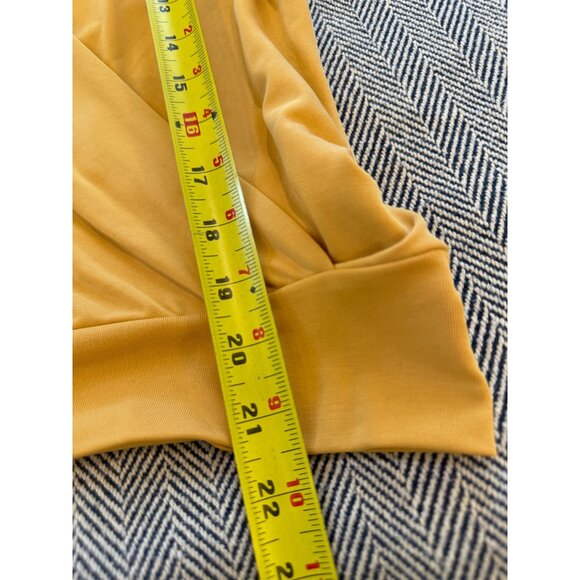 Veronica M Womens Yellow Sleeveless Wrap V-Neck Top S - Picture 7 of 9